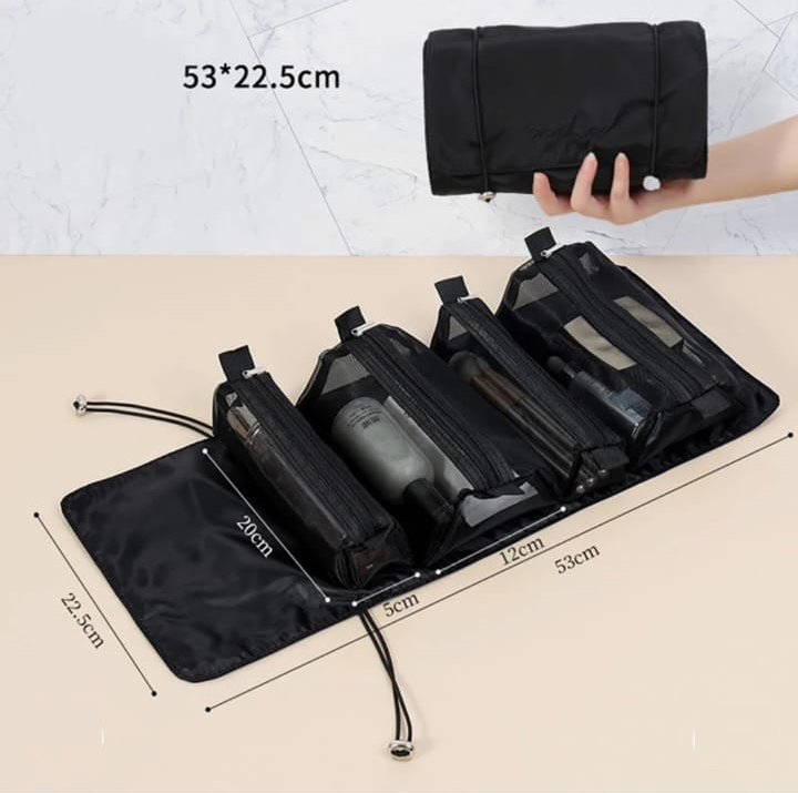 "Viaja, Maquíllate y Organízate – Con la Bolsa de Maquillaje 4 en 1"