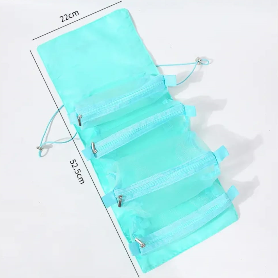 "Viaja, Maquíllate y Organízate – Con la Bolsa de Maquillaje 4 en 1"