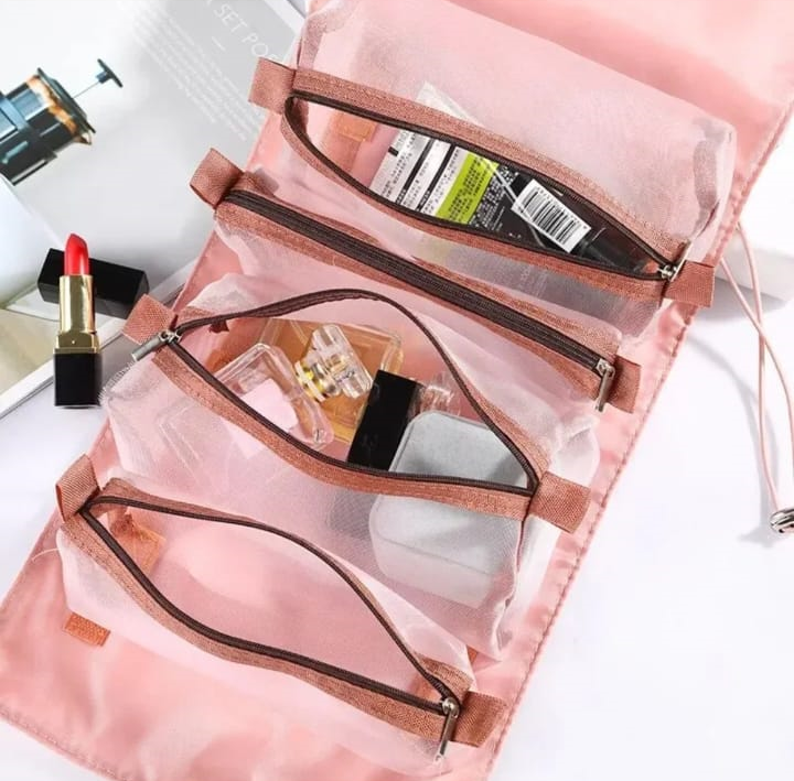 "Viaja, Maquíllate y Organízate – Con la Bolsa de Maquillaje 4 en 1"