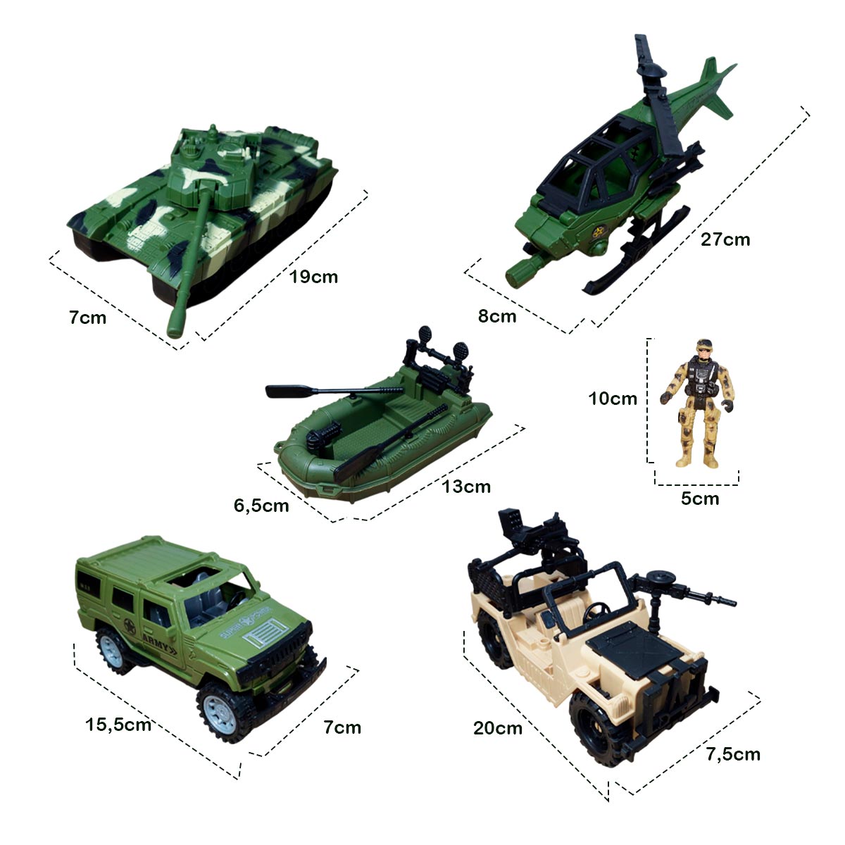 Set Militar x 6 Piezas Grandes HW-M223-1