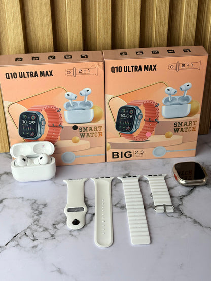 COMBO Q10 ULTRA MAX(2 PULSOS+AURI+RELOJ)