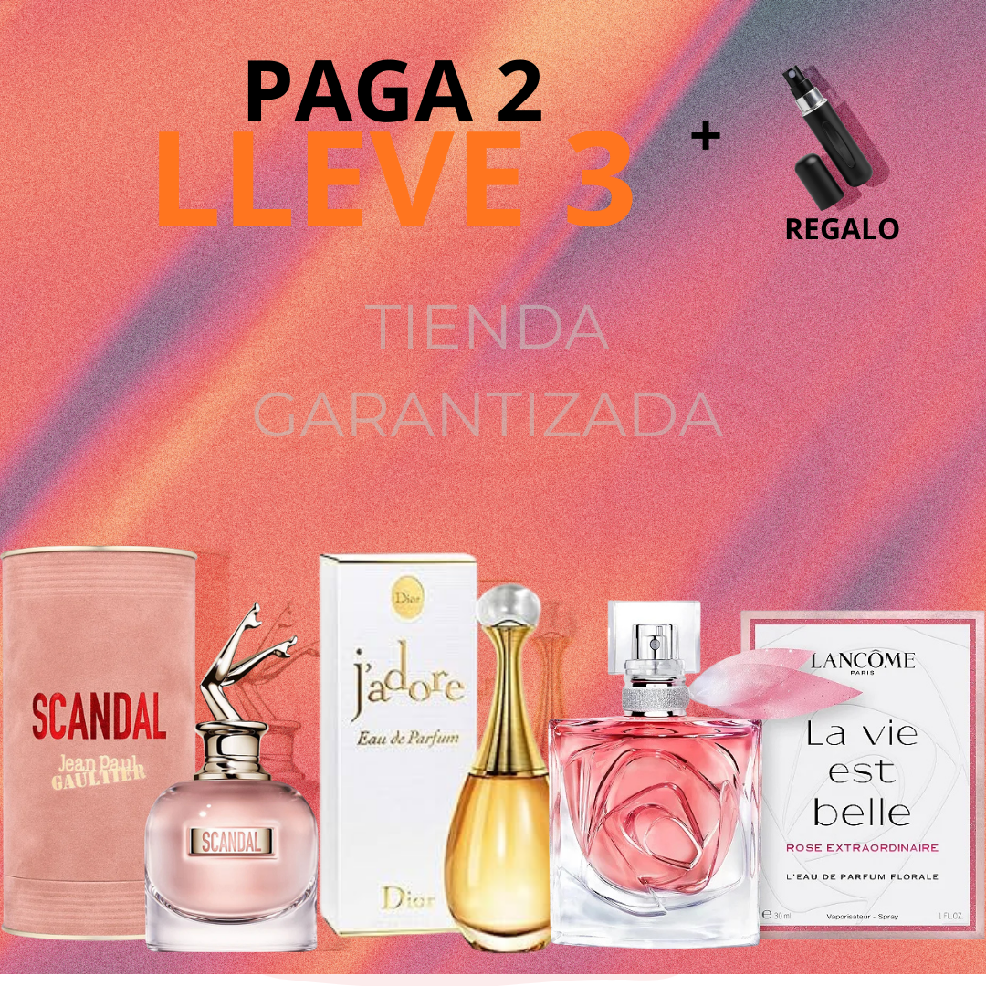 3 Perfumes + Regalo (Scandal Dama, Jadore, La Vie)