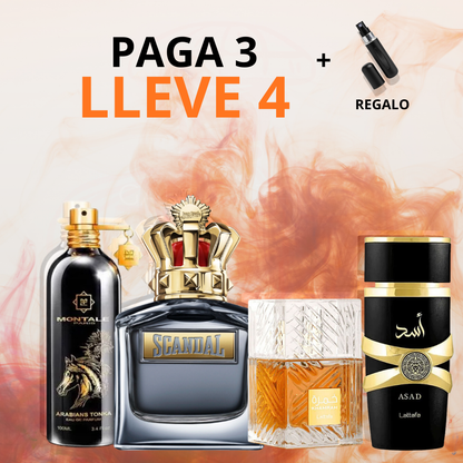 4 Perfumes + Regalo (Asad, Scandal, Arabian Tonka, Khamrah)
