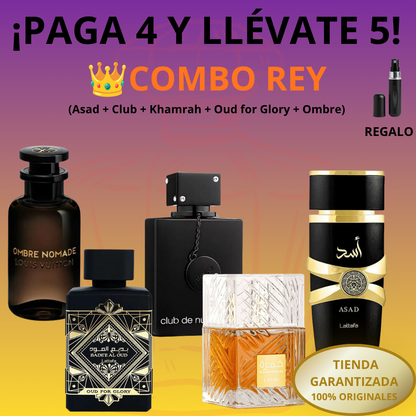 5 Perfumes + Regalo (Asad - Club - Khamrah - Oud for glory - Ombre)