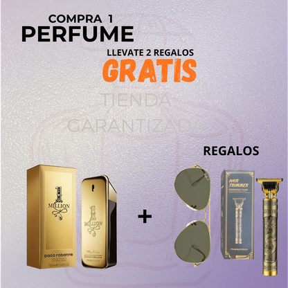 PERFUME ONE MILLION + AFEITADORA + GAFAS