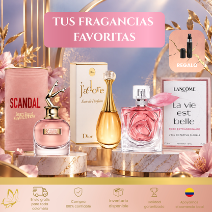 3 Perfumes + Regalo (Scandal Dama, Jadore, La Vie)